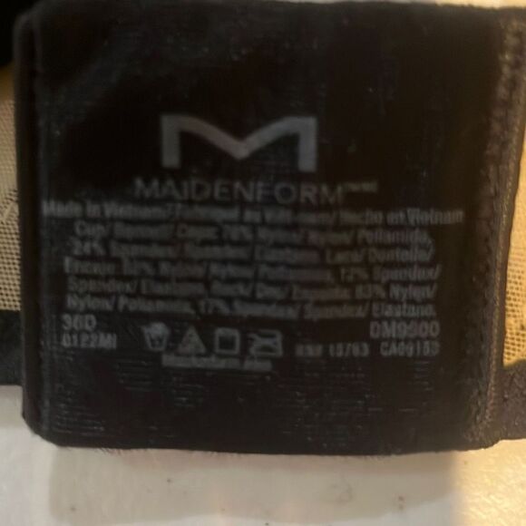 MAIDENFORM Soft Stretch Push Up Plunging Neckline Underwire Bra 36D Black - Picture 4 of 4